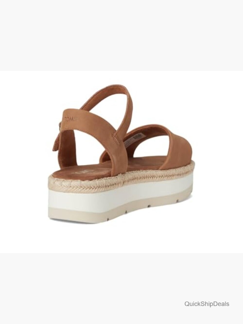 Women's Platform Wedge Sandals with Ankle Strap in Leather - Picture 5 of 7
